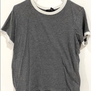 Forever21 Grey White Tee